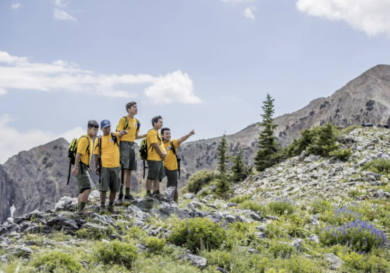 Hikers Pointing on Trail