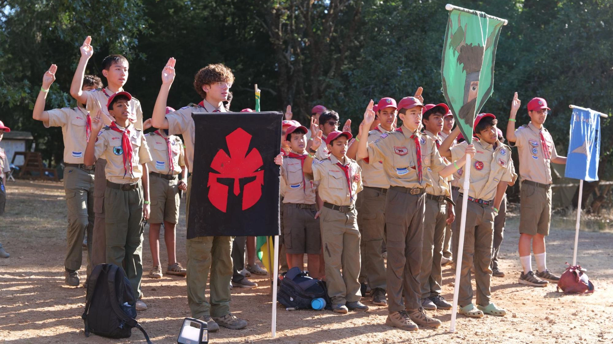 Scouts BSA troop at summer camp