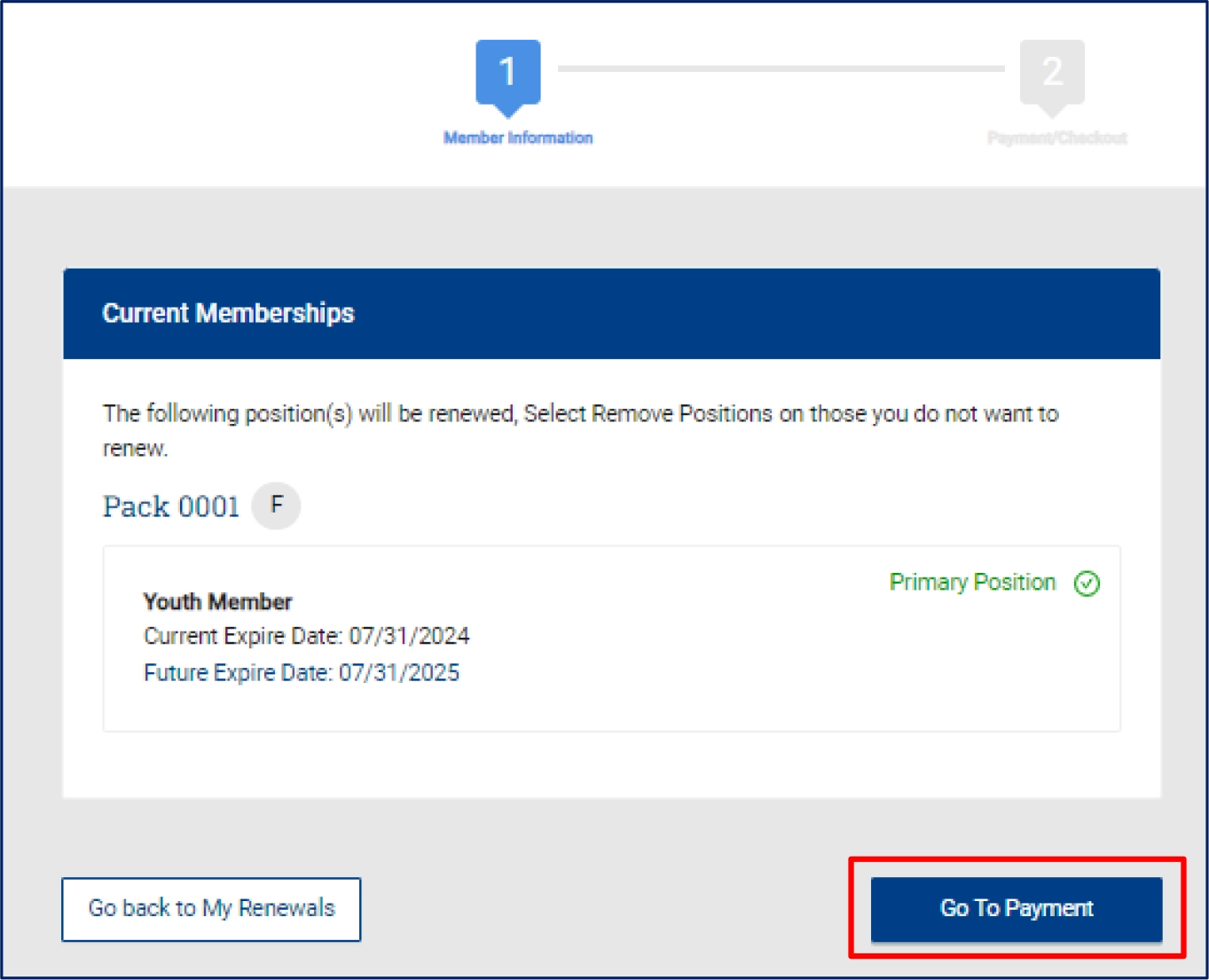 renewal-go-to-payment-youth my.scouting go to payment for youth
