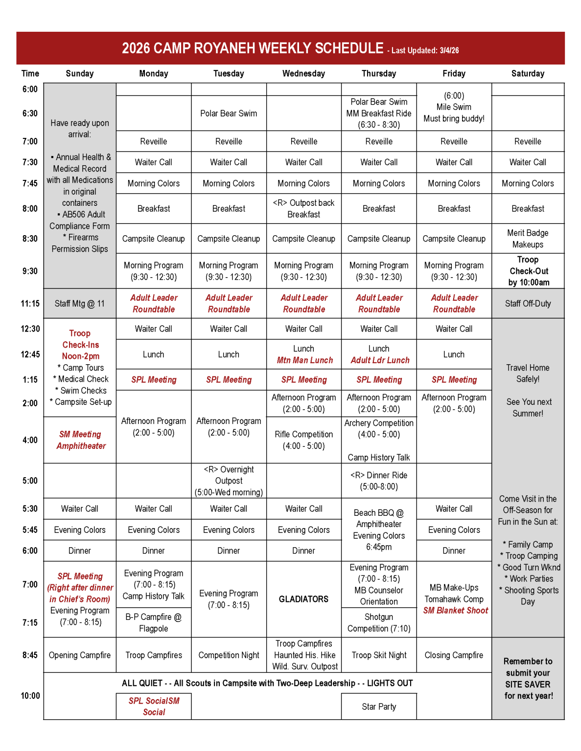 2026 Royaneh Weekly Schedule 20260304