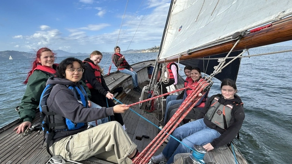 Viking crew sailing on the Bay