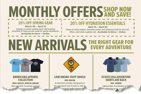 Scout Shop April 2026 promotions page 2