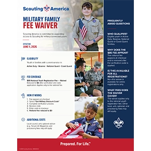 Scouting America Military Family Fee Waiver Flier